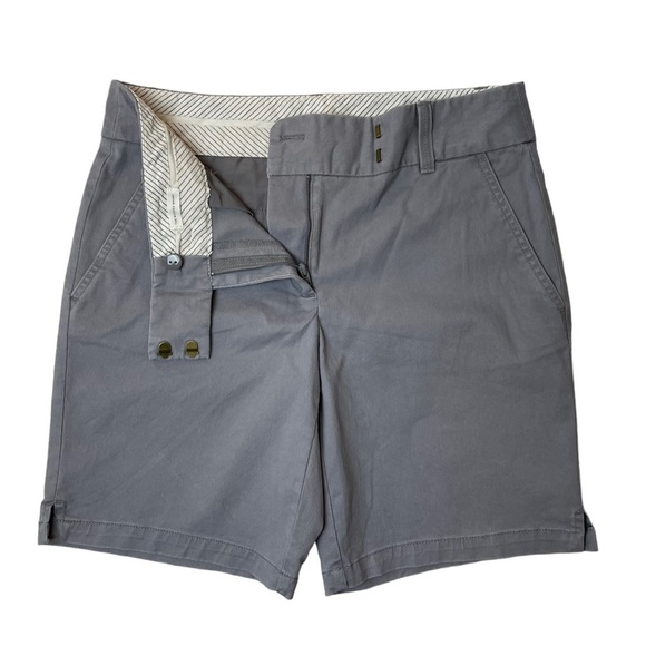 LOFT The Riviera 8 Inch Inseam Grey Cotton Shorts - Size 2 - Picture 2 of 10